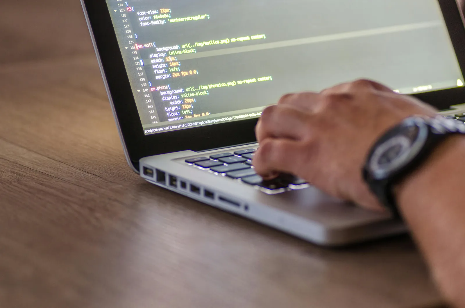 Programming code screen in an IDE, symbol of professional custom software development